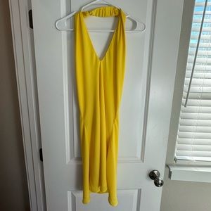 Show Me Your Mumu Jasmine Halter Mini Dress Bright Yellow